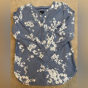 Talbots Blue Floral Blouse